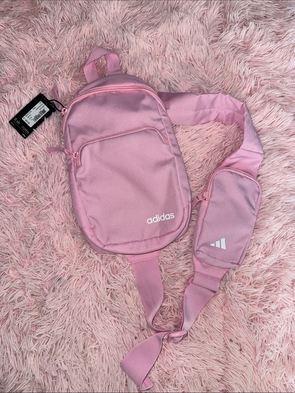 NWT adidas Pink Sling Pack with Front Zip Pocket